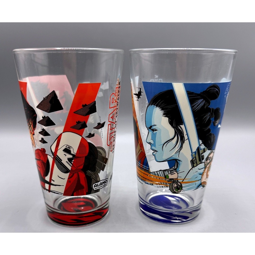 Star Wars The Rise of Skywalker Alamo Drafthouse Pint Glasses Light+Dark Side-B